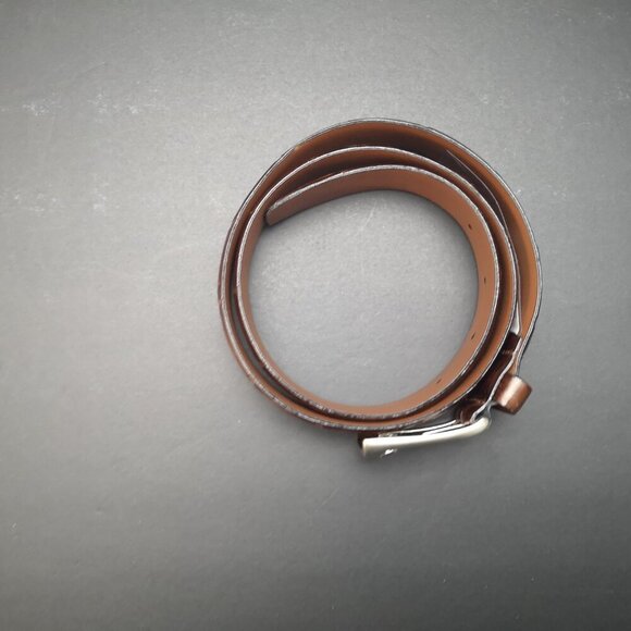 Florsheim Made in Italy Men's Size 30 Brown Croco Grain Italian Leather Belt - Picture 6 of 10